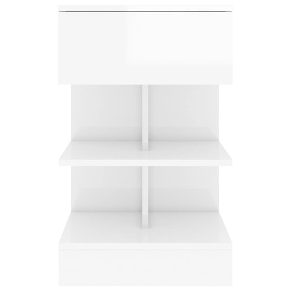 vidaXL Sängbord vit högglans 40x35x65 cm konstruerat trä Vit