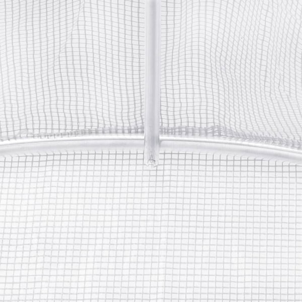 vidaXL Växthus med stålram vit 40 m² 10x4x2 m Vit