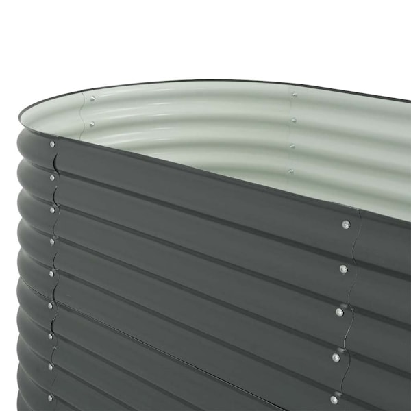 vidaXL Odlingslåda upphöjd galvaniserat stål 240x80x81 cm grå grå