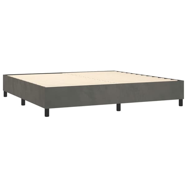 vidaXL Ramsäng med madrass mörkgrå 200x200 cm sammet Grå