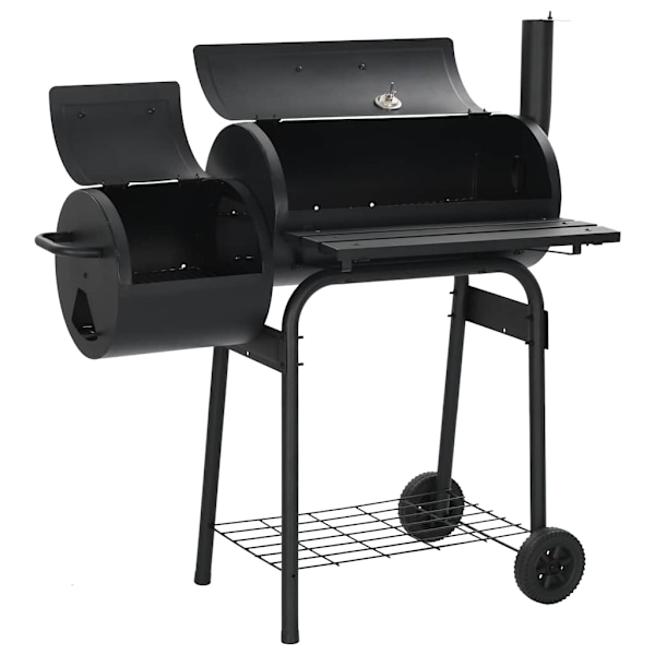 vidaXL Klassisk rökgrill BBQ Offset Svart