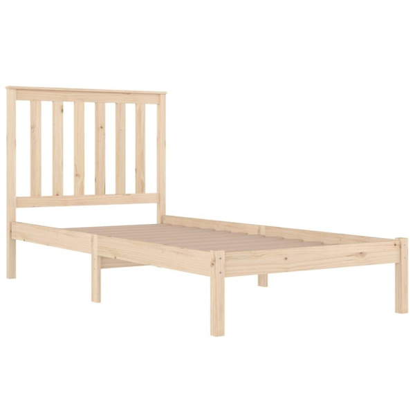 vidaXL Sängram massivt trä 75x190 cm Brun