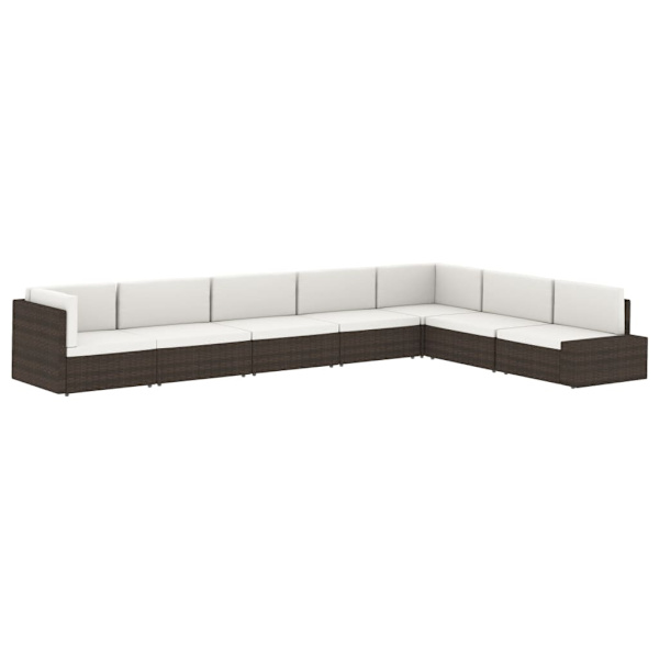 vidaXL Modulsoffa 2-sits konstrotting brun Brun