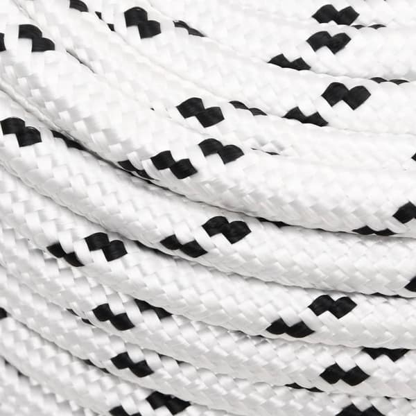 vidaXL Båtlina flätad vit 14 mm x 250 m polyester