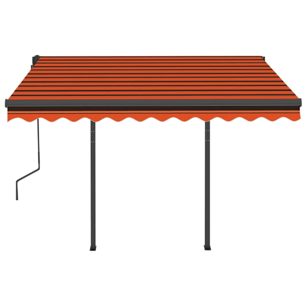 vidaXL Markis med stolpar automatisk infällbar 3,5x2,5 m orange/brun Orange