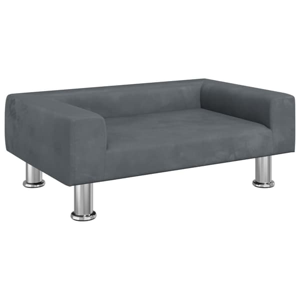 vidaXL Hundbädd mörkgrå 70x45x26,5 cm sammet Grå