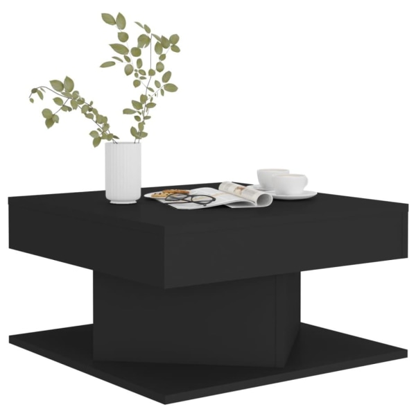 vidaXL Soffbord svart 57x57x30 cm konstruerat trä Svart