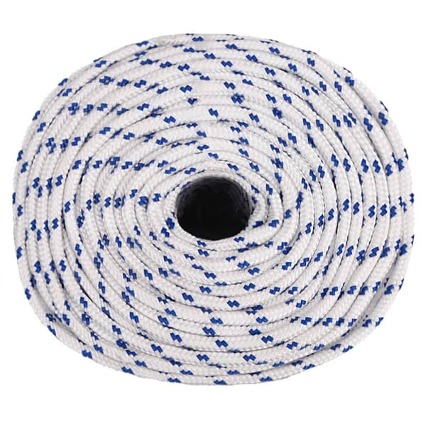 vidaXL Båtlina vit 6 mm 250 m polypropylen
