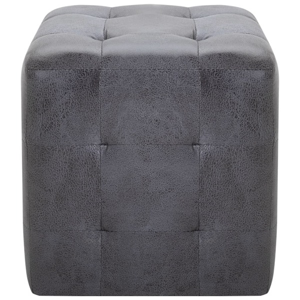 vidaXL Sittpuff 2 st grå 30x30x30 cm konstmocka grå
