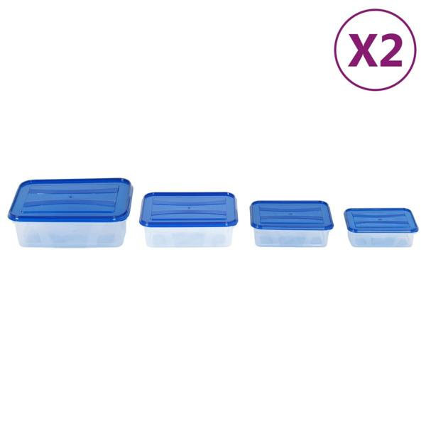 vidaXL Matbehållare med lock 16 delar PP Transparent