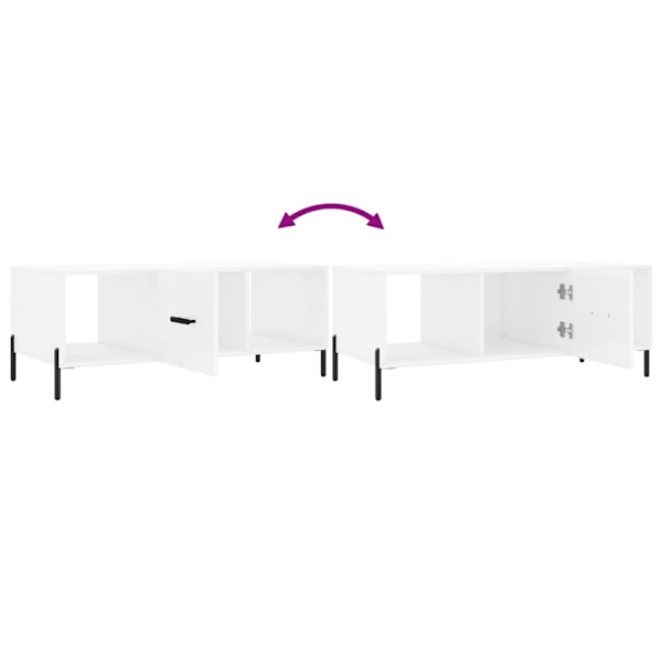 vidaXL Soffbord vit högglans 102x50x40 cm konstruerat trä Vit