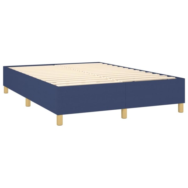 vidaXL Ramsäng med madrass & LED blå 140x190 cm tyg Blå