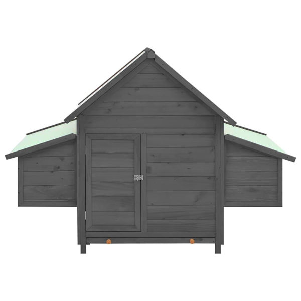 vidaXL Hönshus grå och vit 152x96x110 cm massivt granträ grå