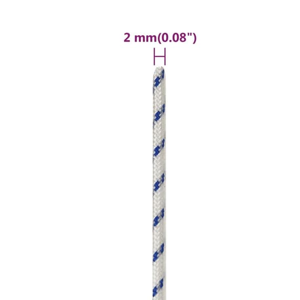 vidaXL Båtlina vit 2 mm 250 m polypropylen