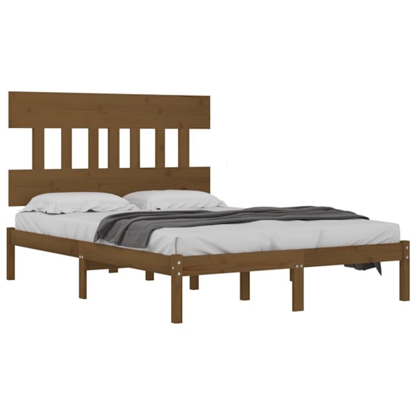 vidaXL Sängram honungsbrun massivt trä 200x200 cm Brun