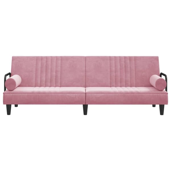 vidaXL Bäddsoffa med armstöd rosa sammet Rosa