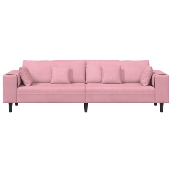 vidaXL Soffa Rosa 250 x 77 x 76 cm Sammet Rosa