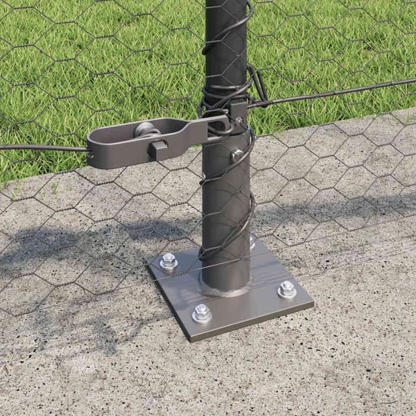 vidaXL Hexagonal stängsel med betongfundament 50 x 0,6 m Grå Mesh Grå