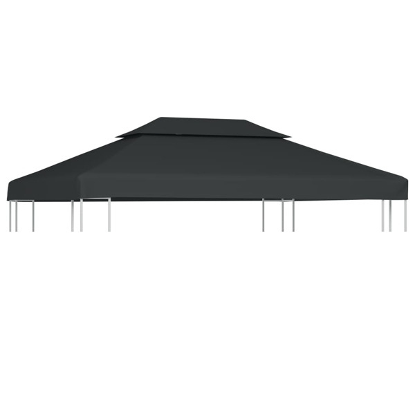 vidaXL Paviljongtak med ventilering 310 g/m² 4x3 m antracit Antracit