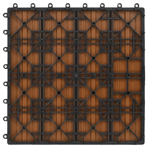 vidaXL Trall 11 st WPC 30x30 cm 1 kvm teakfärg Brun