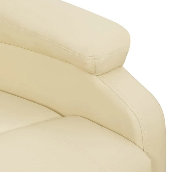 vidaXL Fåtölj med uppresningshjälp gräddvit konstläder Creme