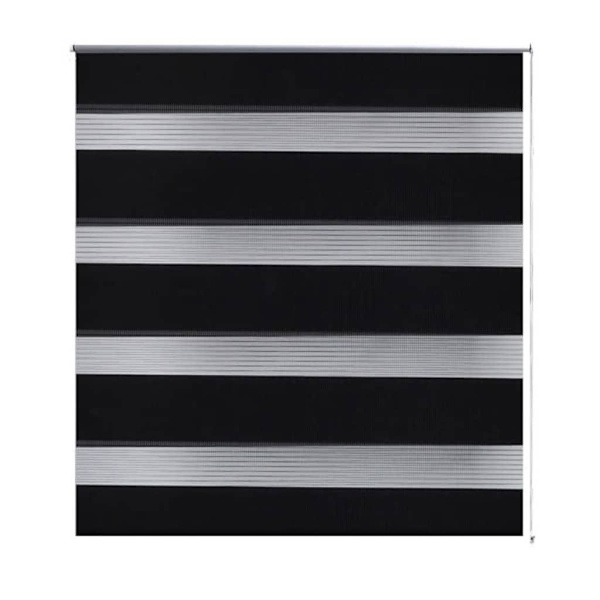 vidaXL Rullgardin randig svart 70 x 120 cm transparent Svart