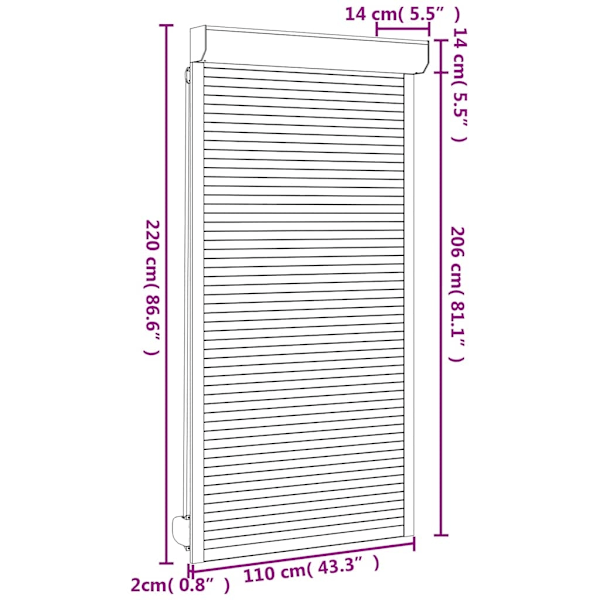 vidaXL Rulljalusi aluminium 110x220 cm antracit Antracit