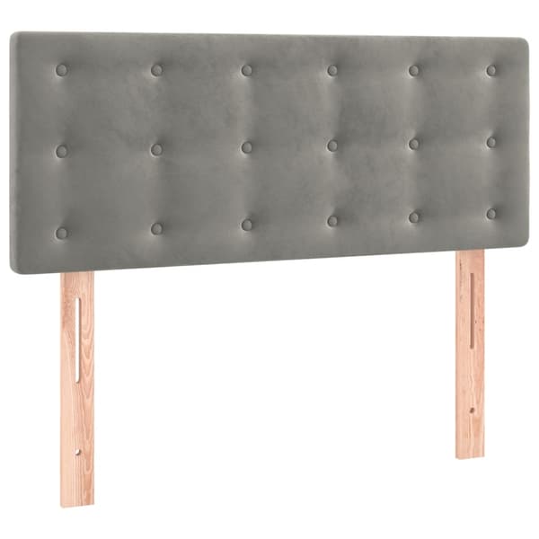 vidaXL Ramsäng med madrass ljusgrå 100x200 cm sammet Grå