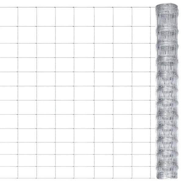 vidaXL Fårstängsel galvaniserat stål 50x1,25 m silver Silver