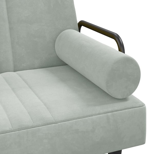 vidaXL Bäddsoffa med armstöd ljusgrå sammet Grå