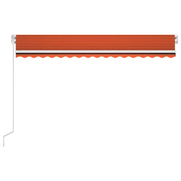 vidaXL Automatisk markis med vindsensor & LED 450x300 cm orange/brun Orange
