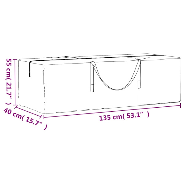 vidaXL Förvaringsväska för julgran svart 135x40x55 cm polyeten Svart