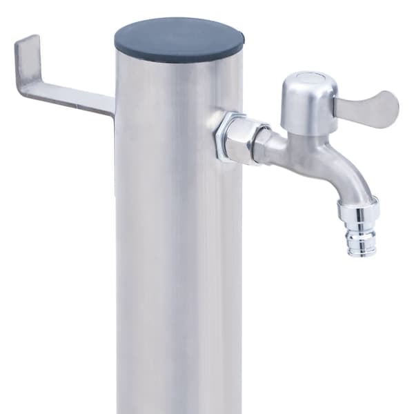 vidaXL Vattenpost 100 cm rostfritt stål rund Silver