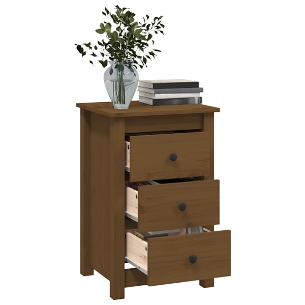 vidaXL Sängbord 2 st honungsbrun 40x35x61,5 cm massiv furu Brun