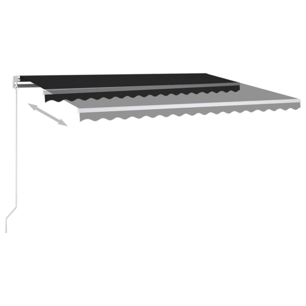 vidaXL Automatisk markis med vindsensor & LED 450x350 cm antracit Antracit