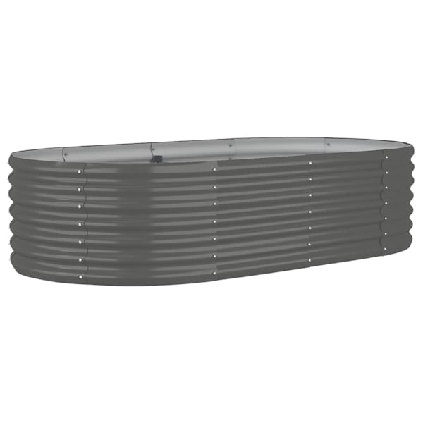 vidaXL Odlingslåda pulverlackerat stål 152x80x36 cm grå Grå
