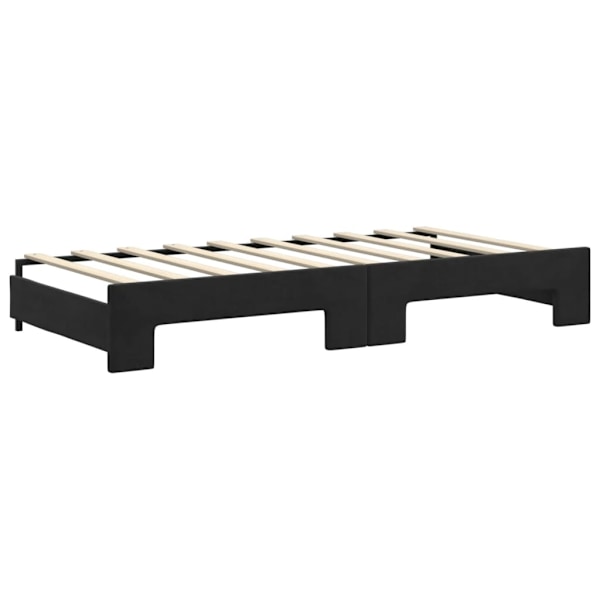 vidaXL Dagbädd utdragbar med lådor svart 90x190 cm sammet Svart