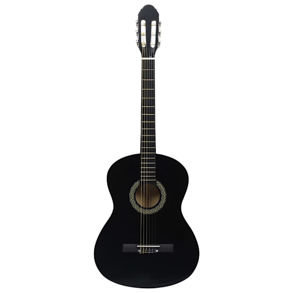 vidaXL Gitarr för nybörjare klassisk svart 4/4 39" amerikansk lind Svart