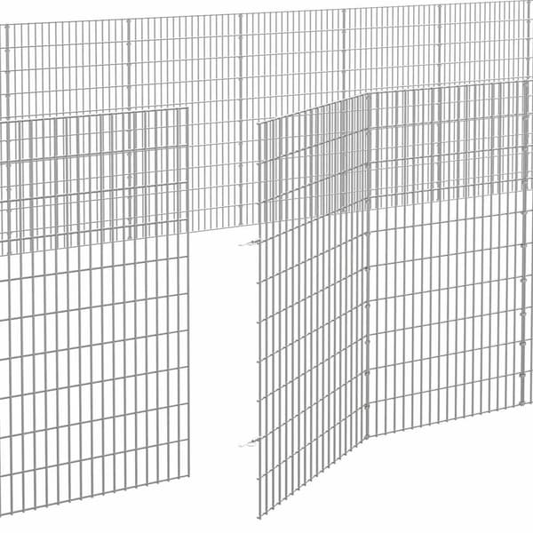 vidaXL Husdjursbur 48-panel 54x100 cm galvaniserat järn Silver
