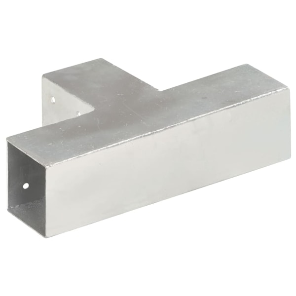 vidaXL Stolpbeslag 4 st T-form galvaniserad metall 71x71 mm Silver