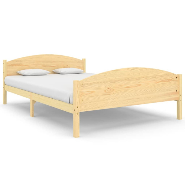 vidaXL Sängram massiv furu 160x200 cm Brun