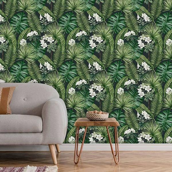 DUTCH WALLCOVERINGS Tapet Eden svart och mörkgrön multifärg