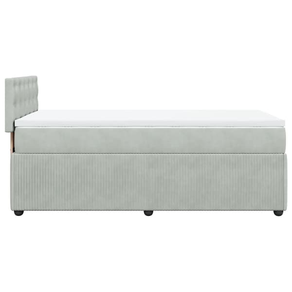 vidaXL Ramsäng med madrass ljusgrå 80x200 cm sammet Grå