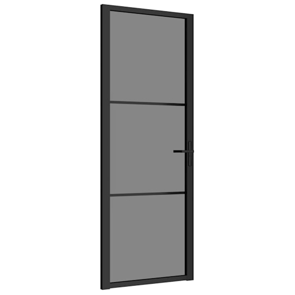 vidaXL Innerdörr 76x201,5 cm svart ESG-glas och aluminium Svart