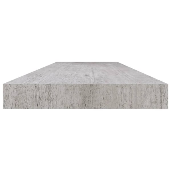 vidaXL Svävande vägghyllor 2 st betonggrå 120x23,5x3,8 cm MDF grå