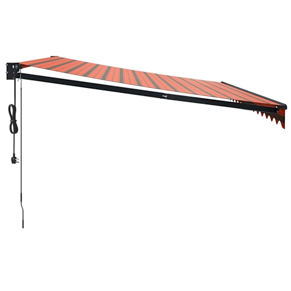 vidaXL Automatisk infällbar markis orange och brun 4x3 m Flerfärgsdesign
