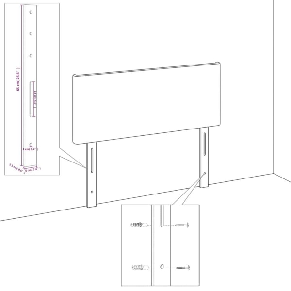 vidaXL Huvudgavlar 2 st rosa 90x5x78/88 cm sammet Rosa