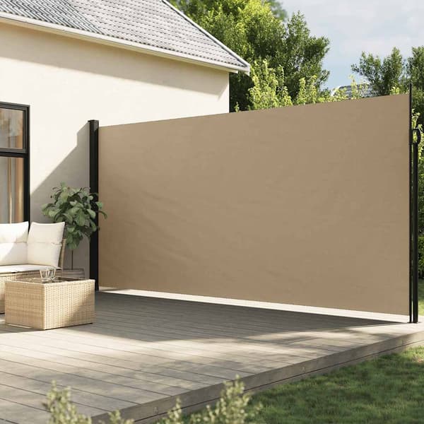 vidaXL Infällbar sidomarkis beige 200x600 cm Beige