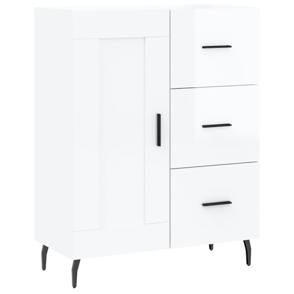 vidaXL Högskåp högglans vit 69,5x34x180 cm konstruerat trä Vit