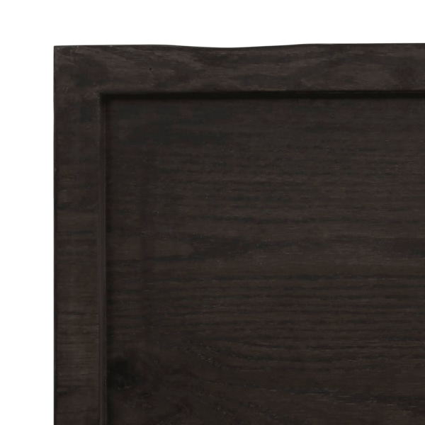 vidaXL Bordsskiva mörkbrun 100x60x(2-6) cm behandlad massiv ek Brun